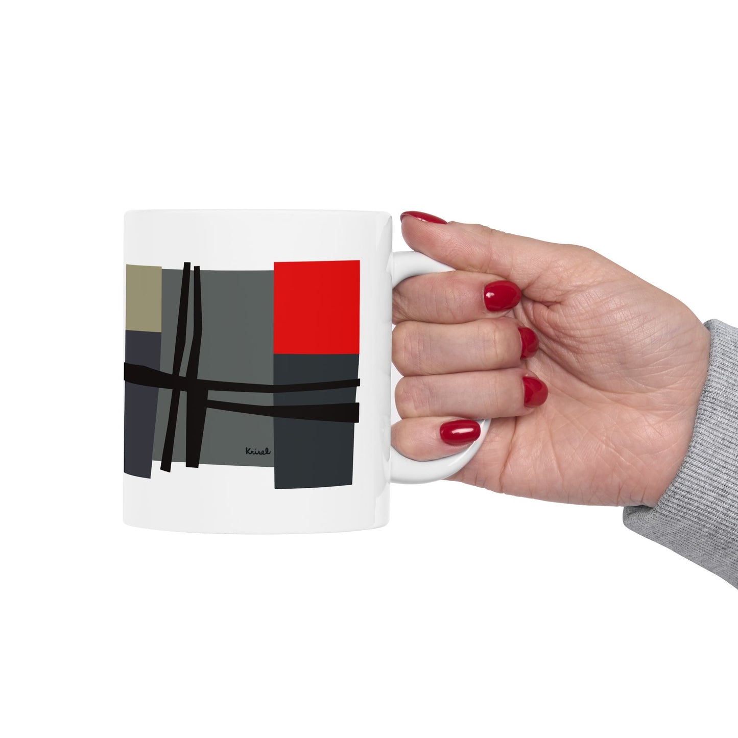 Line & Squares Ceramic Mug