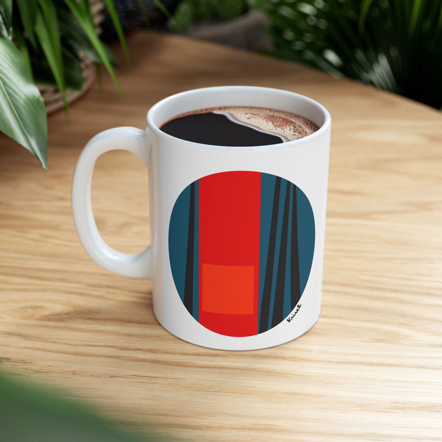 R/B Compass Form Ceramic Mug