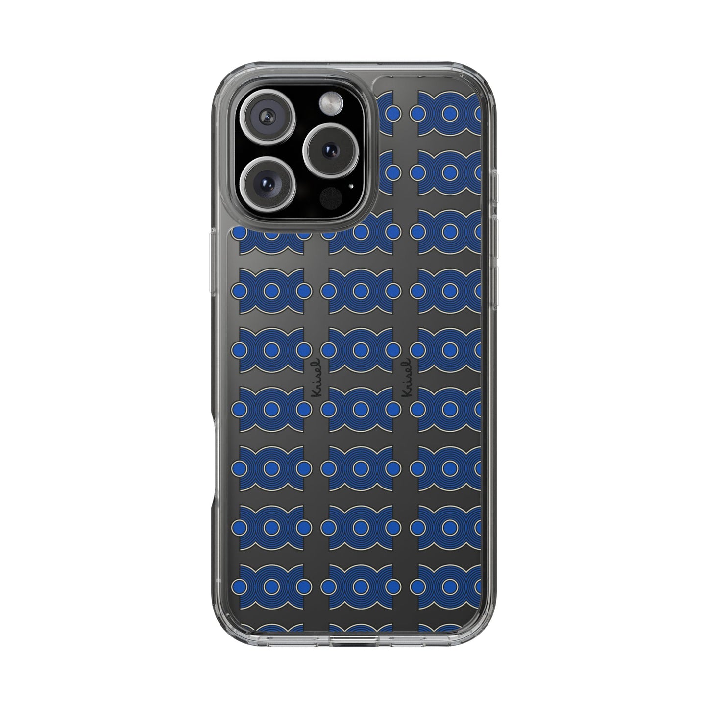 Trio Form Blue Clear Phone Case