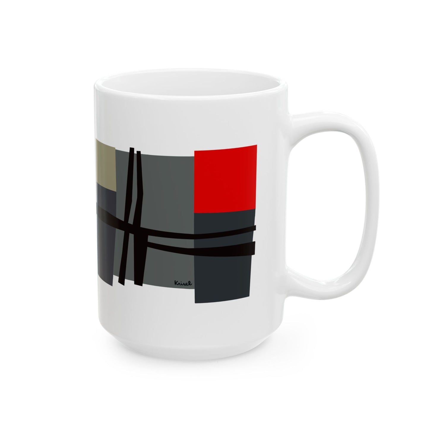 Line & Squares Ceramic Mug