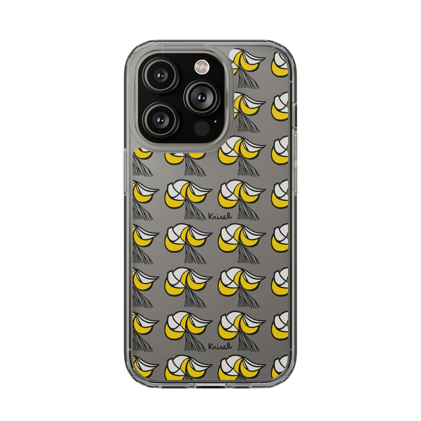 Yellow Crescents Clear Phone Case