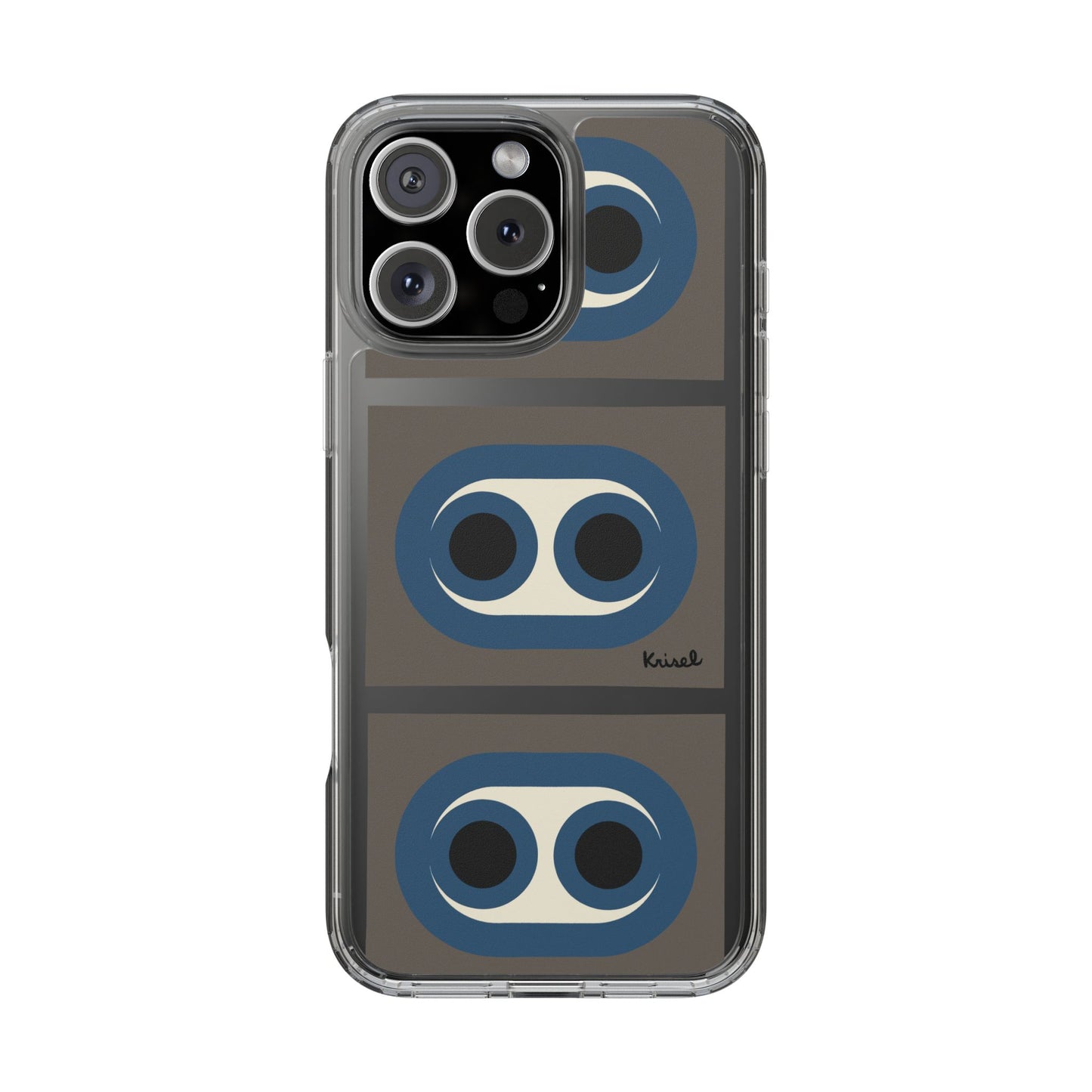 Blue Circles Clear Phone Case