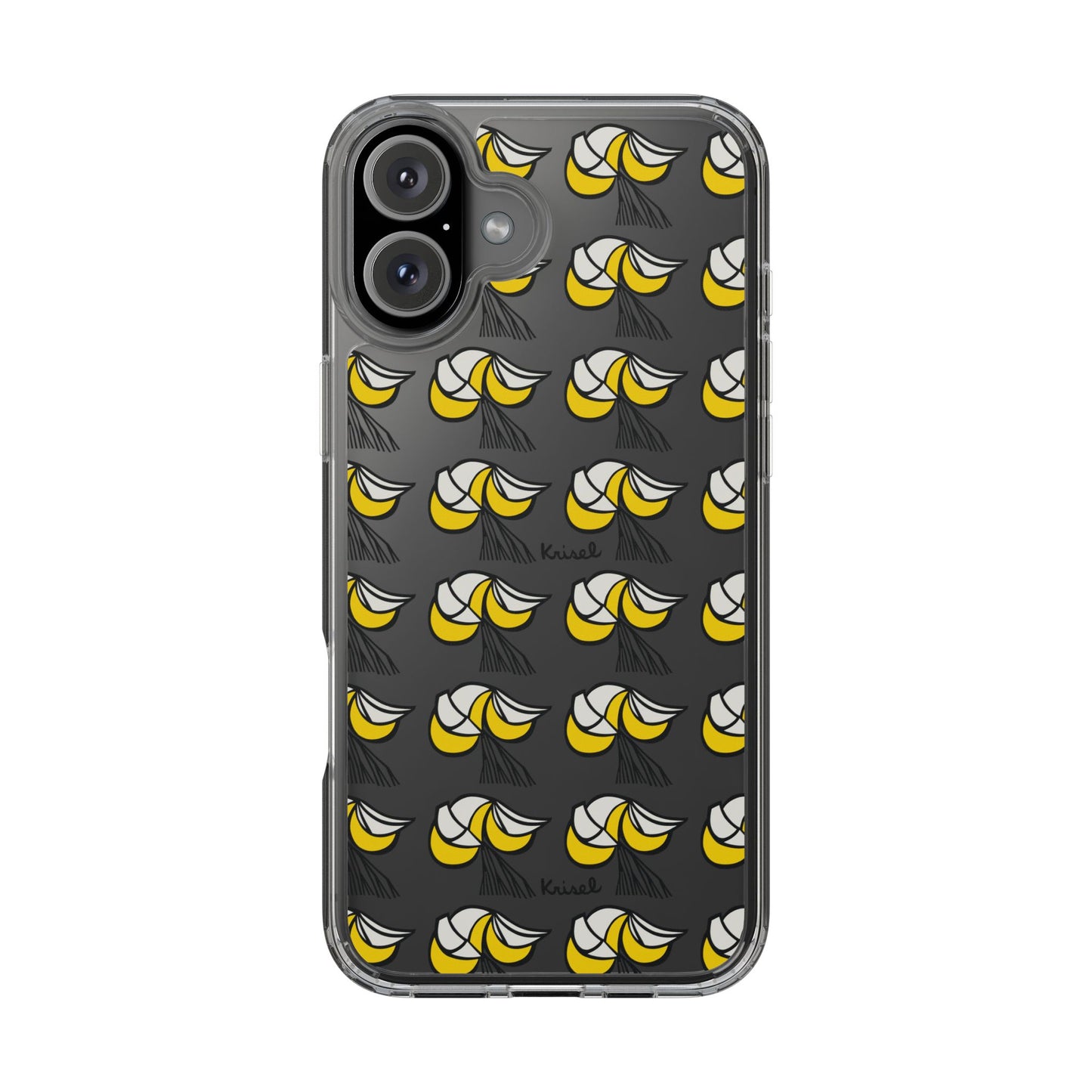 Yellow Crescents Clear Phone Case