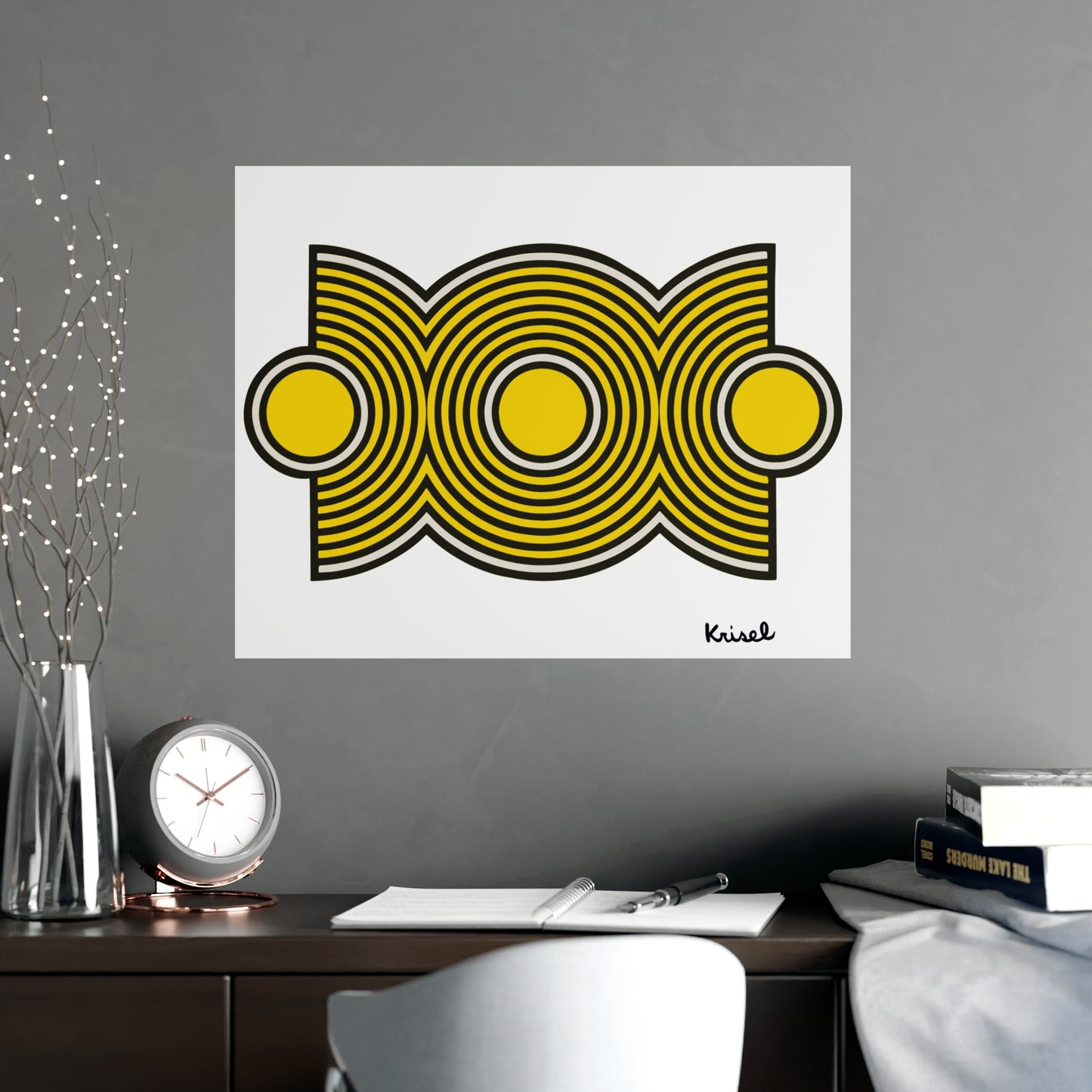 Trio Ripple Yellow Art Print