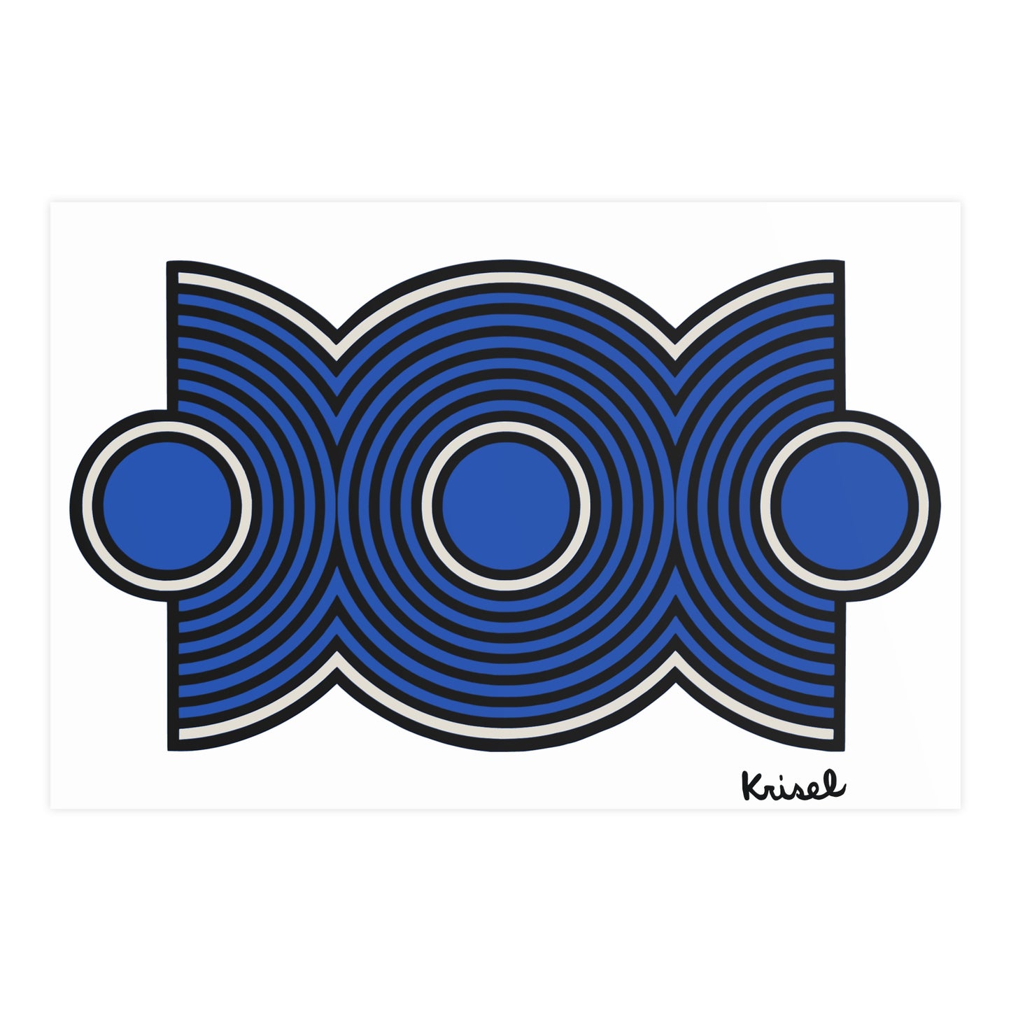 Trio Ripple Blue Art Print