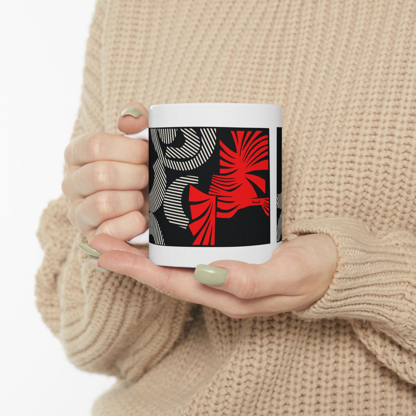 Red Flurry Ceramic Mug