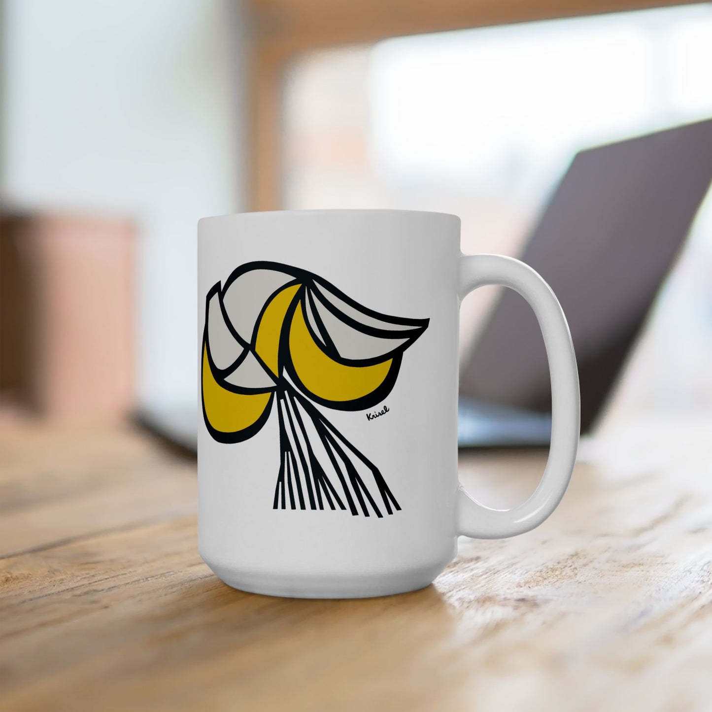 Yellow Crescents Ceramic Mug