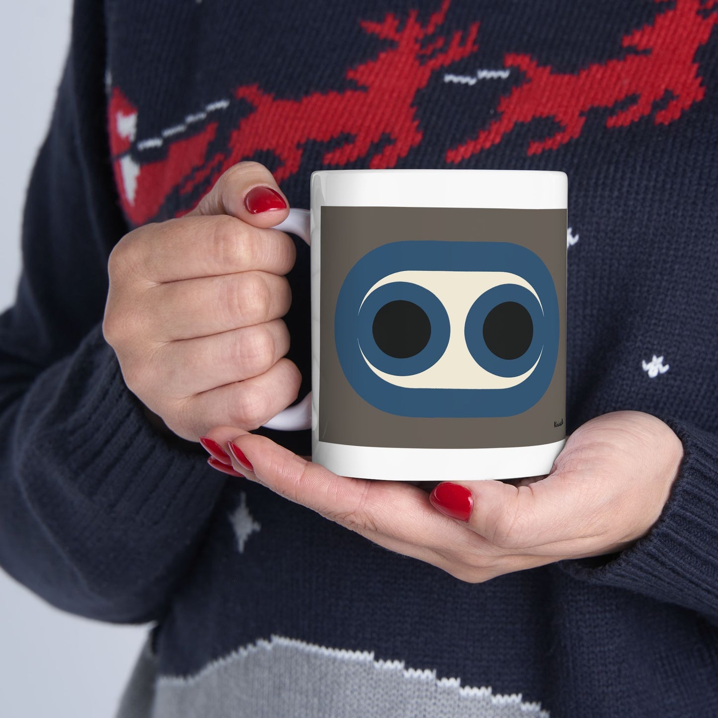 Blue Circles Ceramic Mug