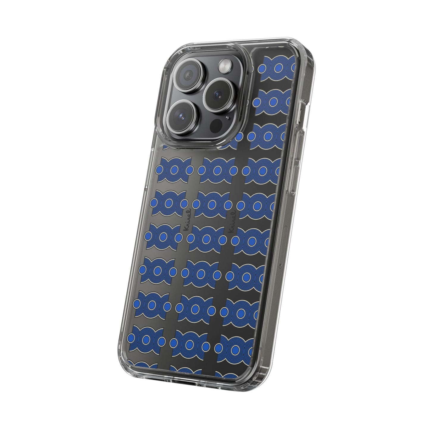 Trio Form Blue Clear Phone Case