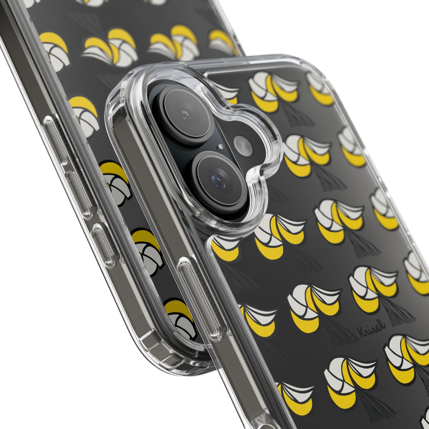 Yellow Crescents Clear Phone Case