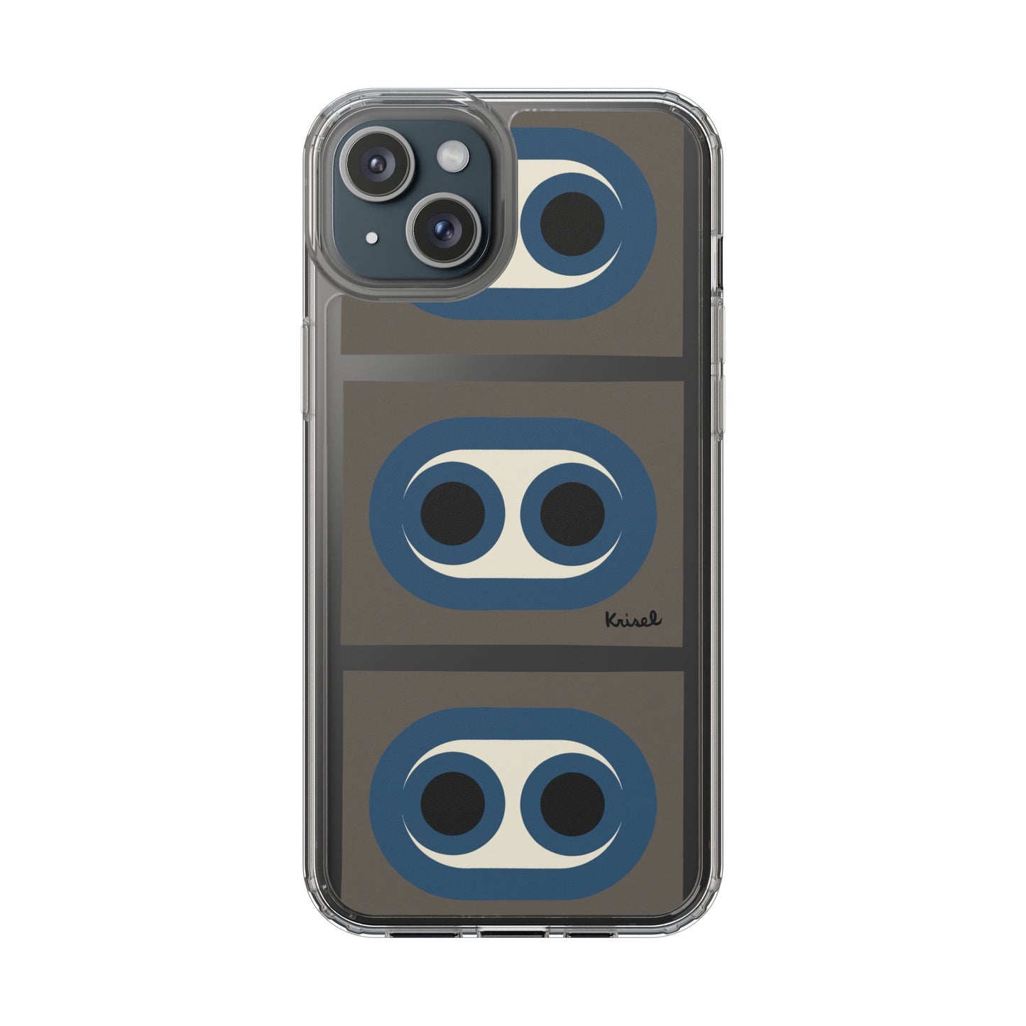 Blue Circles Clear Phone Case