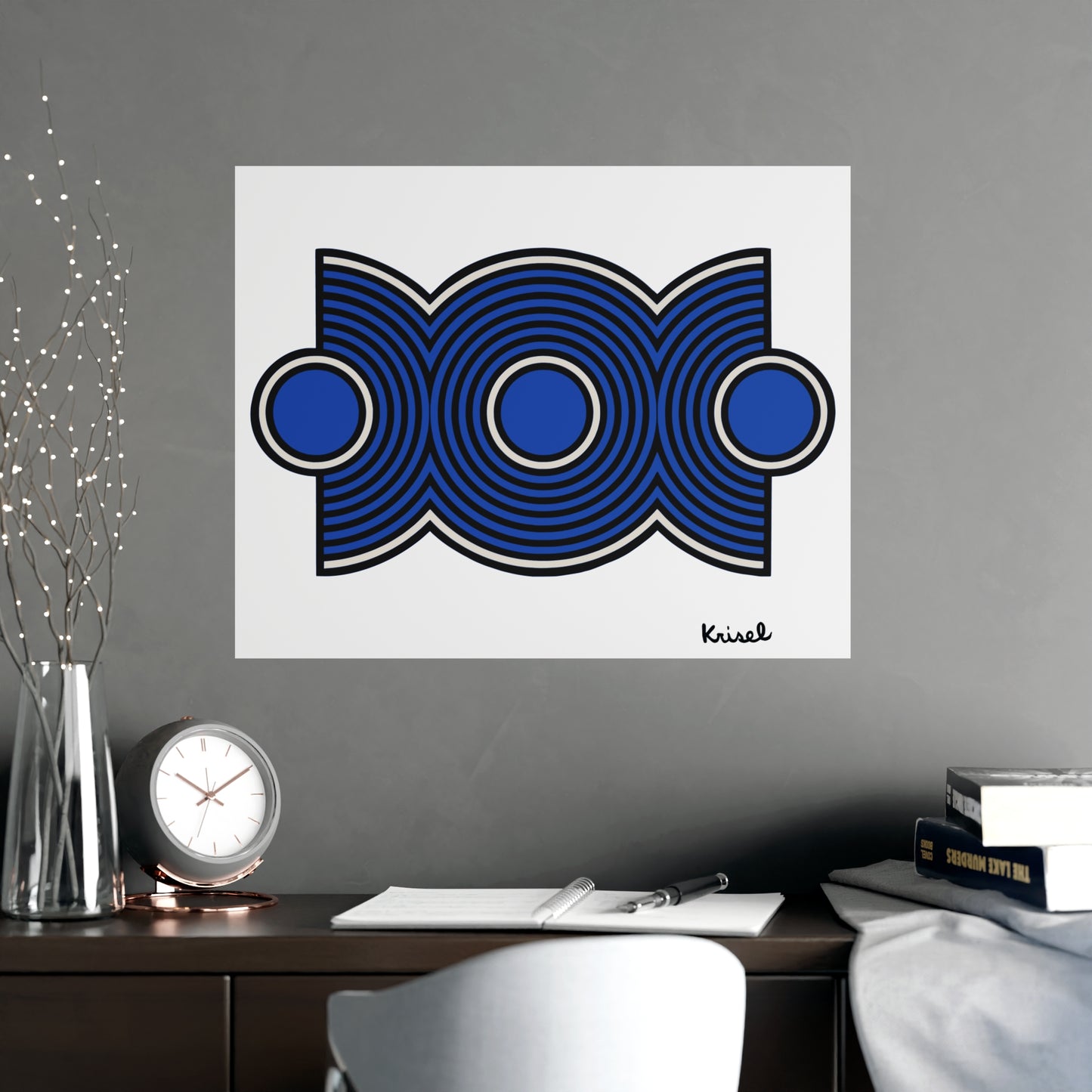 Trio Ripple Blue Art Print