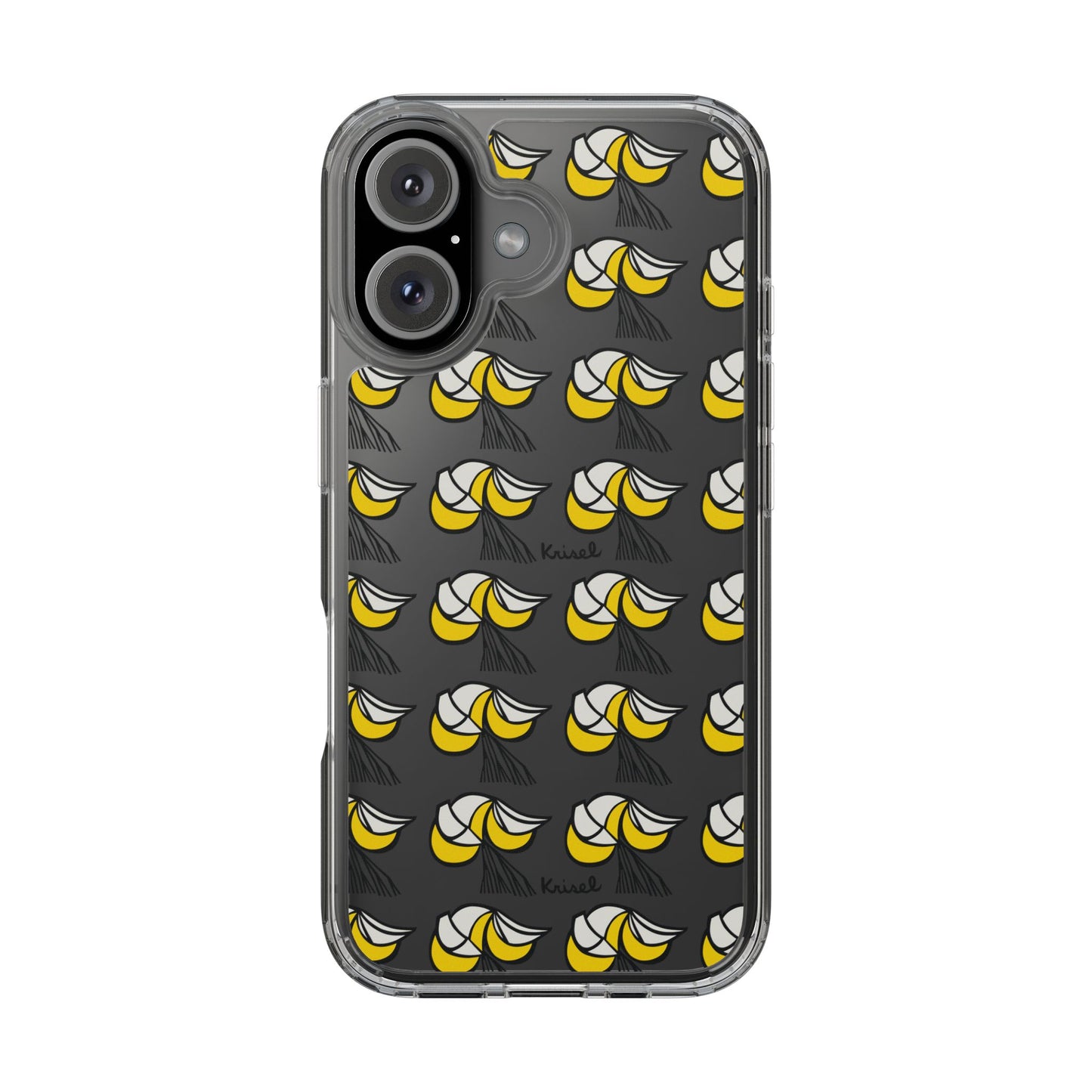 Yellow Crescents Clear Phone Case