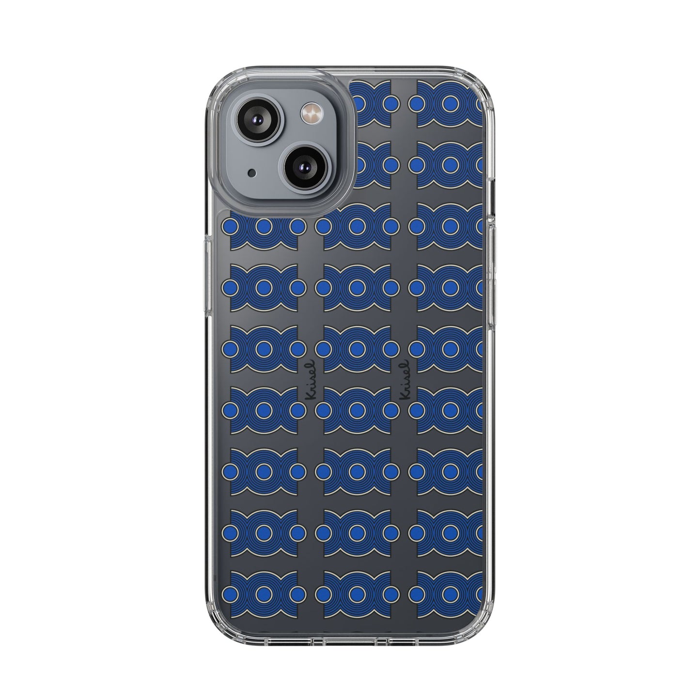 Trio Form Blue Clear Phone Case