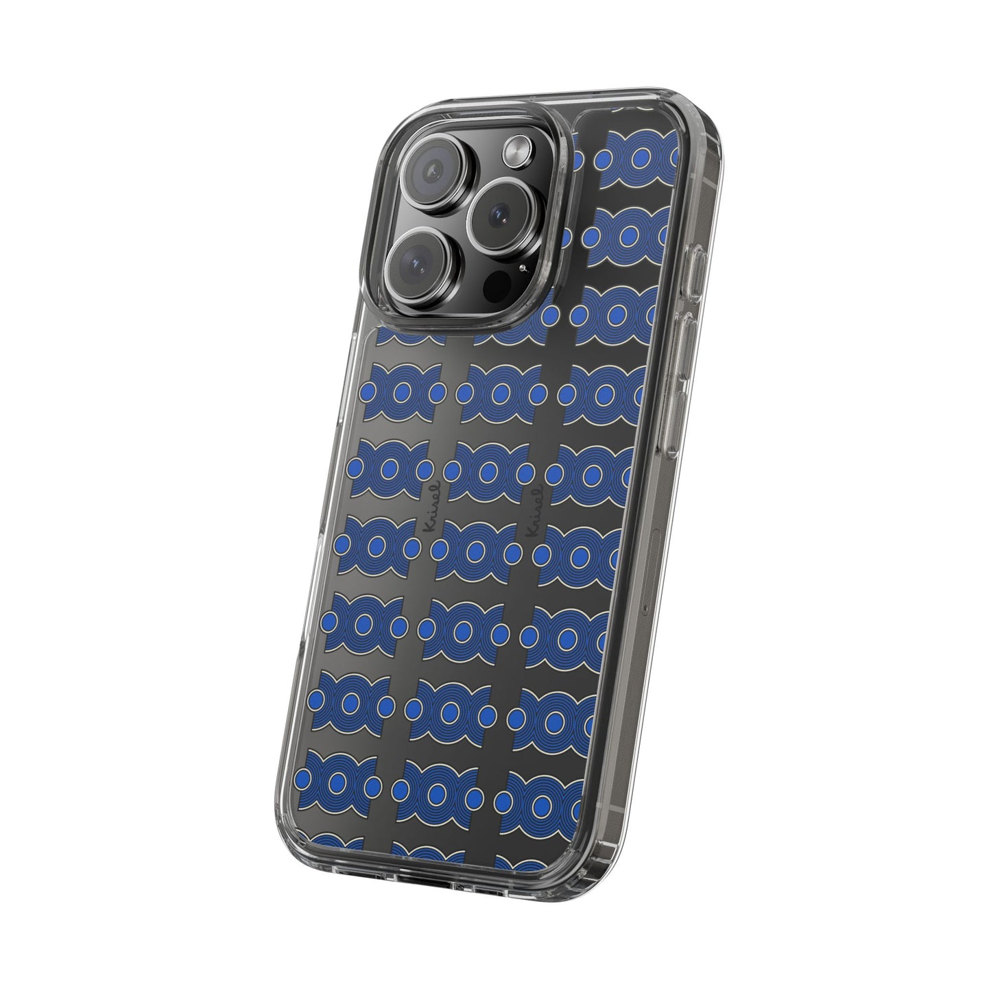 Trio Form Blue Clear Phone Case