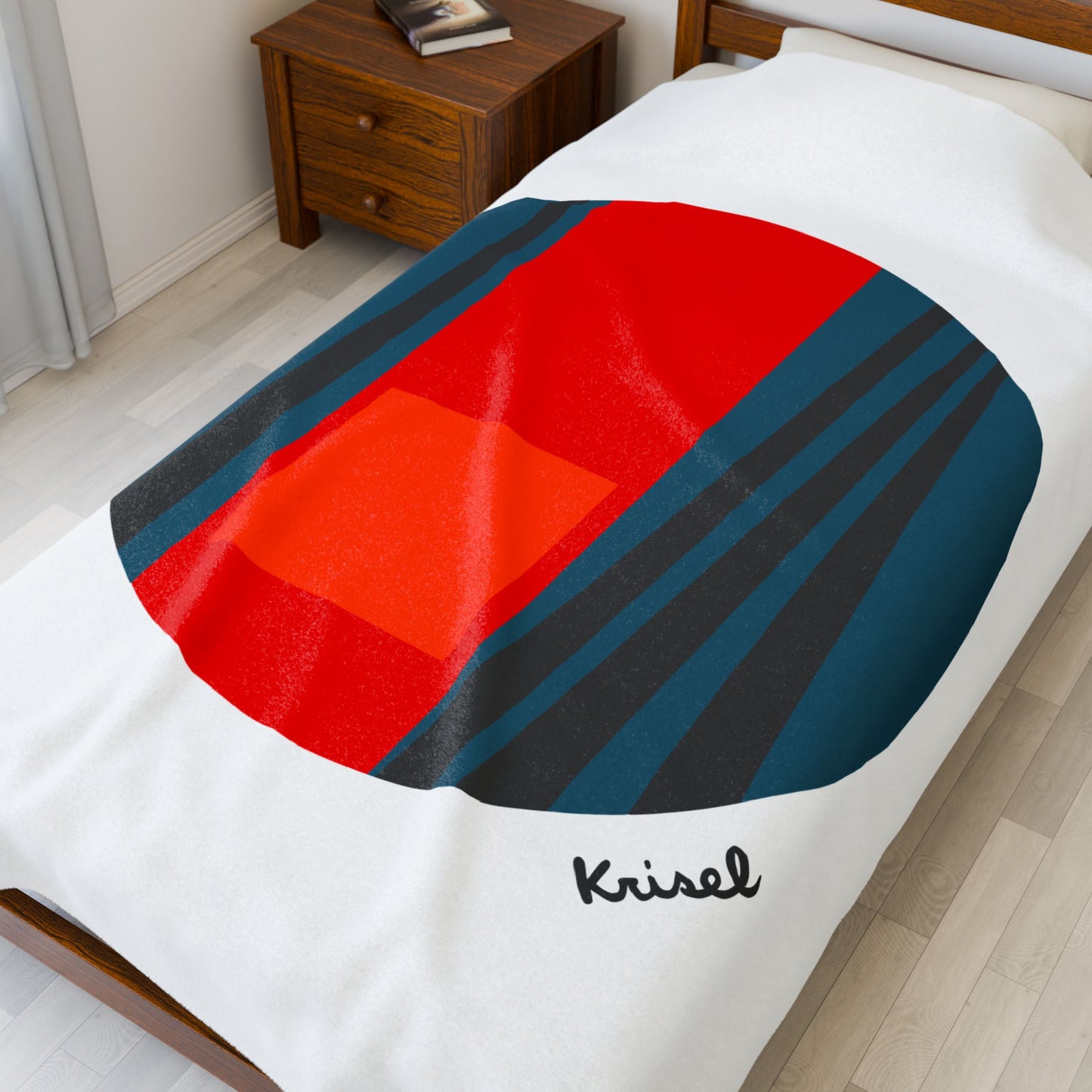 R/B Compass Form Plush Blanket